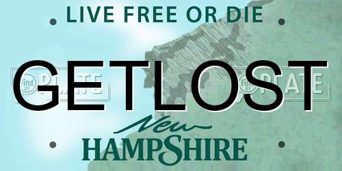 GETLOST New Hampshire License Plate
