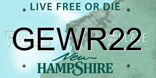 GEWR22 New Hampshire License Plate