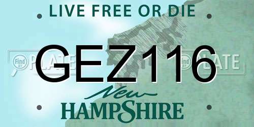 GEZ116 New Hampshire License Plate
