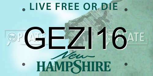 GEZI16 New Hampshire License Plate