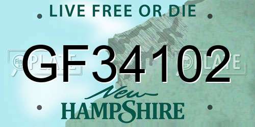 GF34102 New Hampshire License Plate