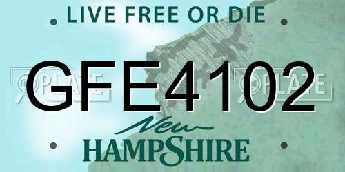 GFE4102 New Hampshire License Plate