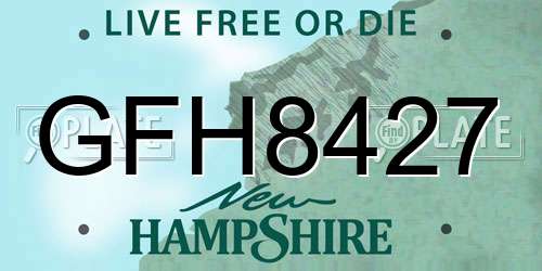GFH8427 New Hampshire License Plate