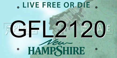 GFL2120 New Hampshire License Plate