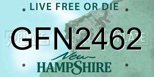 GFN2462 New Hampshire License Plate