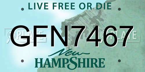 GFN7467 New Hampshire License Plate