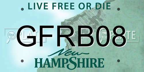 GFRB08 New Hampshire License Plate