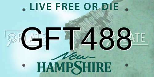 GFT488 New Hampshire License Plate