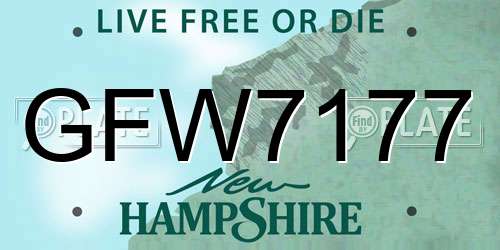 GFW7177 New Hampshire License Plate