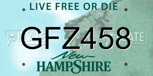 GFZ458 New Hampshire License Plate