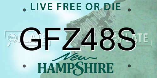 GFZ48S New Hampshire License Plate