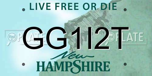 GG1I2T New Hampshire License Plate