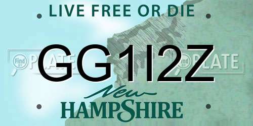 GG1I2Z New Hampshire License Plate