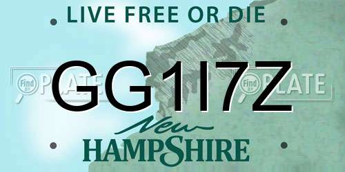 GG1I7Z New Hampshire License Plate