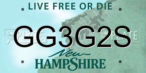 GG3G2S New Hampshire License Plate