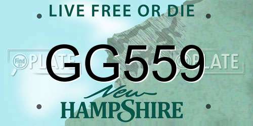 GG559 New Hampshire License Plate