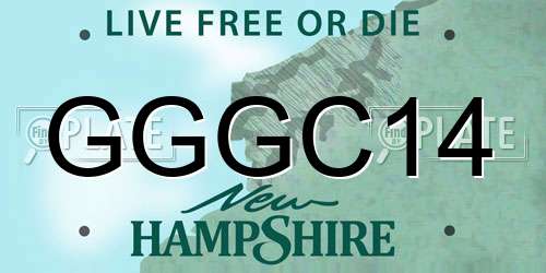 GGGC14 New Hampshire License Plate