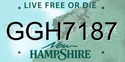 GGH7187 New Hampshire License Plate