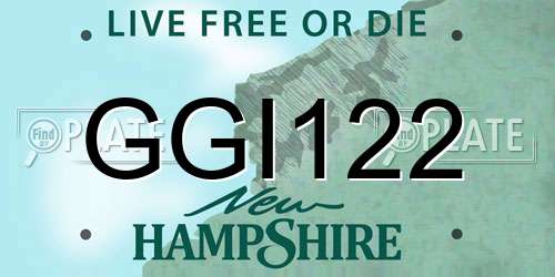 GGI122 New Hampshire License Plate
