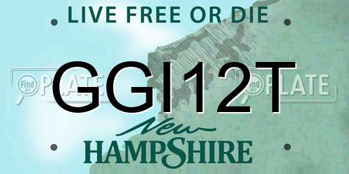 GGI12T New Hampshire License Plate