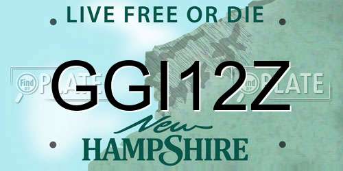 GGI12Z New Hampshire License Plate