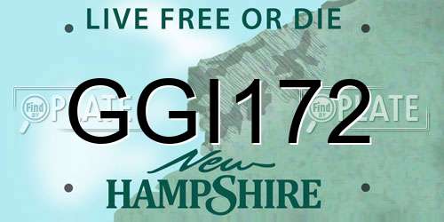 GGI172 New Hampshire License Plate