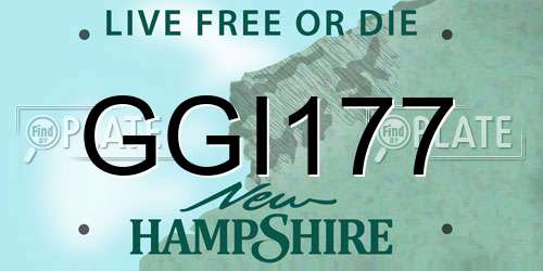 GGI177 New Hampshire License Plate