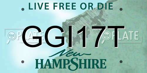 GGI17T New Hampshire License Plate