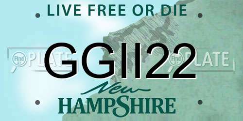 GGII22 New Hampshire License Plate