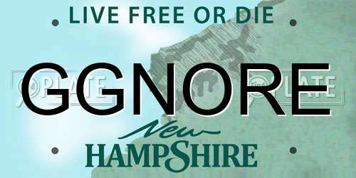 GGNORE New Hampshire License Plate