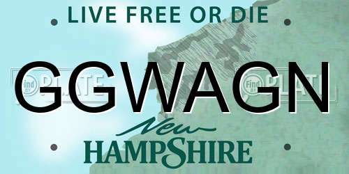 GGWAGN New Hampshire License Plate