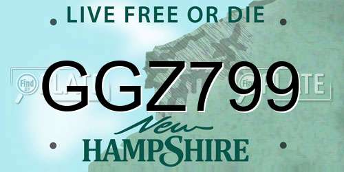 GGZ799 New Hampshire License Plate