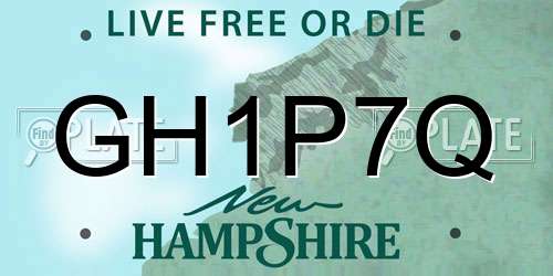 GH1P7Q New Hampshire License Plate