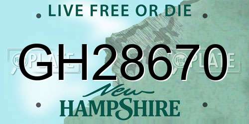 GH28670 New Hampshire License Plate