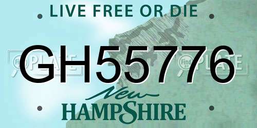 GH55776 New Hampshire License Plate