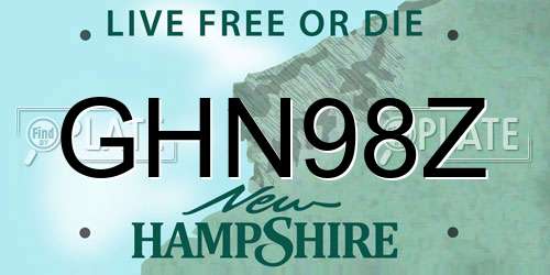 GHN98Z New Hampshire License Plate