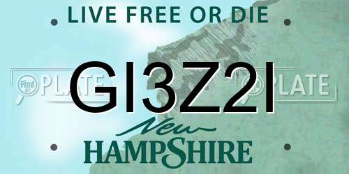GI3Z2I New Hampshire License Plate