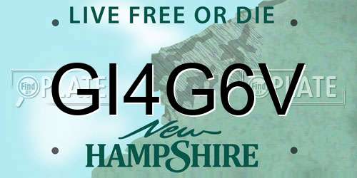 GI4G6V New Hampshire License Plate