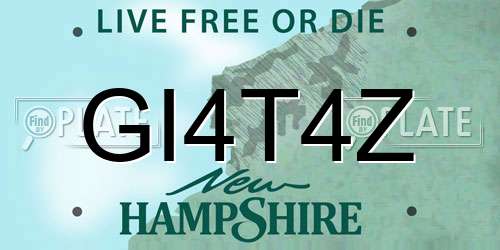 GI4T4Z New Hampshire License Plate