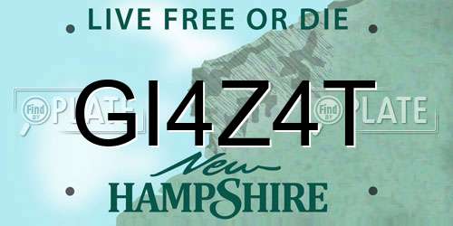 GI4Z4T New Hampshire License Plate
