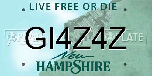 GI4Z4Z New Hampshire License Plate