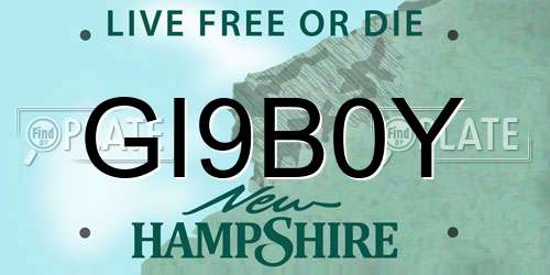 GI9B0Y New Hampshire License Plate
