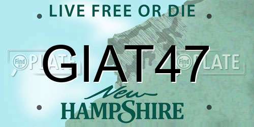 GIAT47 New Hampshire License Plate