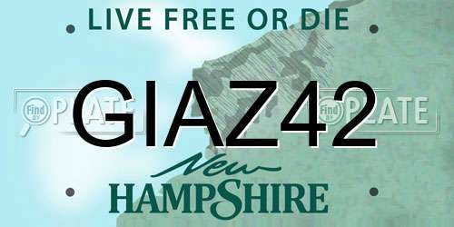 GIAZ42 New Hampshire License Plate