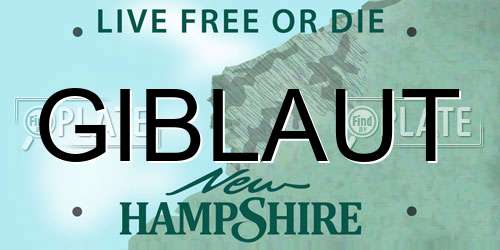 GIBLAUT New Hampshire License Plate