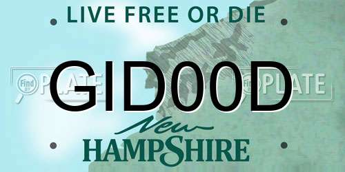 GID00D New Hampshire License Plate