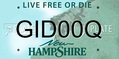 GID00Q New Hampshire License Plate