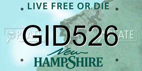 GID526 New Hampshire License Plate