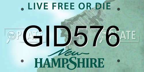 GID576 New Hampshire License Plate