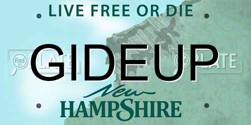 GIDEUP New Hampshire License Plate